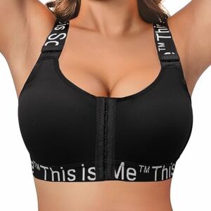 SoMē Bra Women's Post-Surgery Support Bra Front Closure Sports and Workout Bra